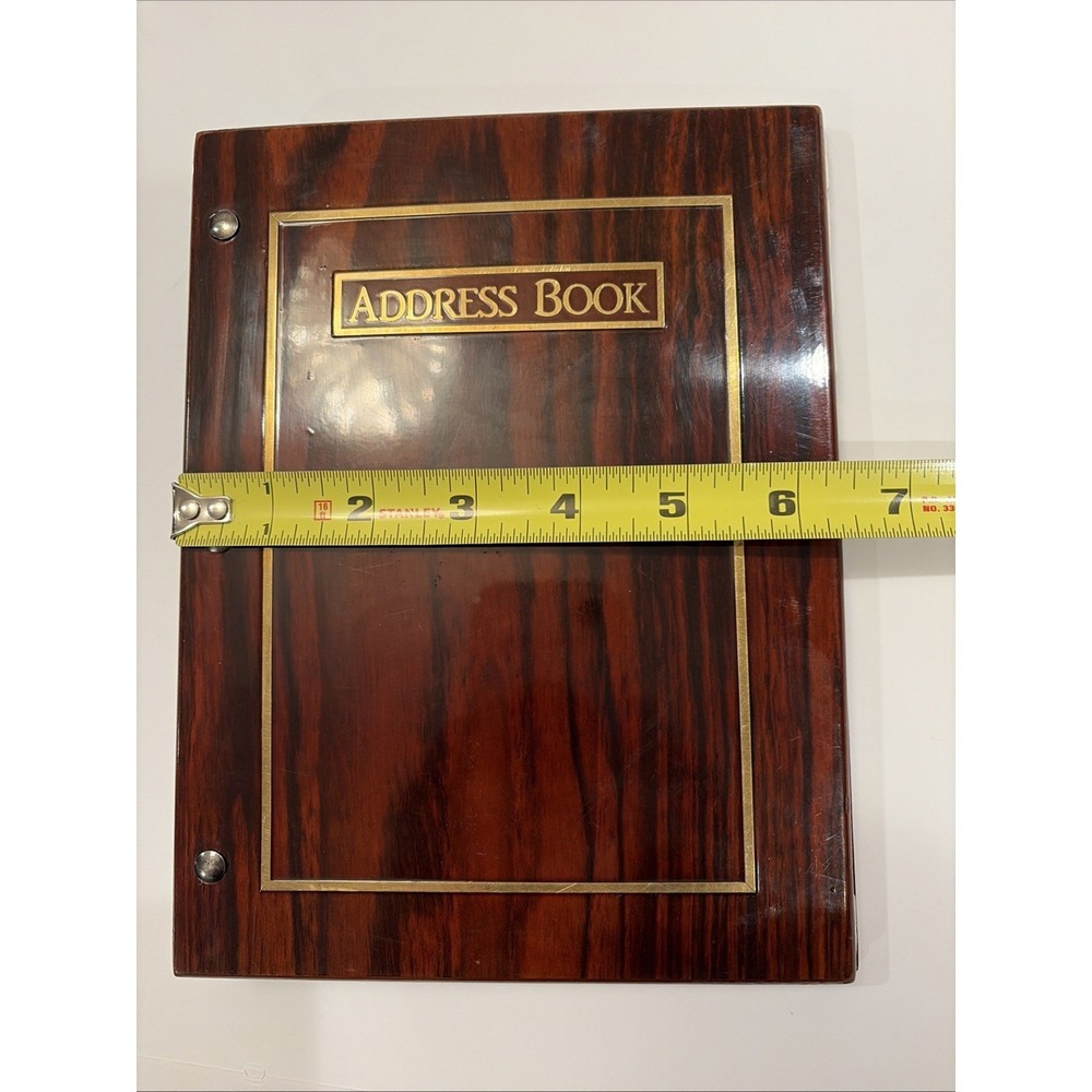 Vintage Jehuani Wood Grain Address Book 3 Ring Binder Korea - Picture 12 of 12